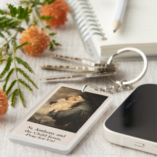 St. Anthony and Child Jesus Prayer Card Keychain