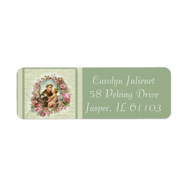 St. Anthony Child Jesus Roses Label (Front)