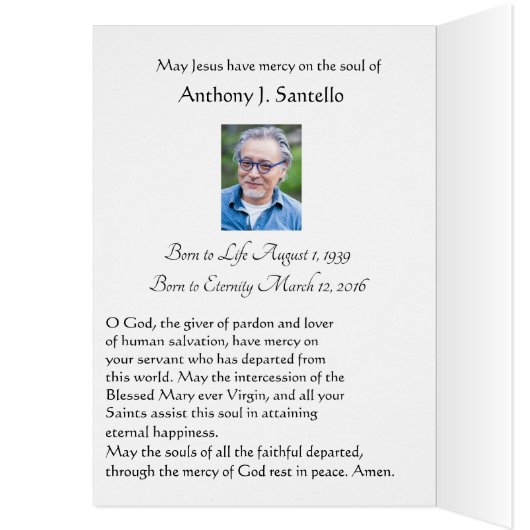 St. Anthony Jesus Catholic Condolence Thank You (Inside (Left))