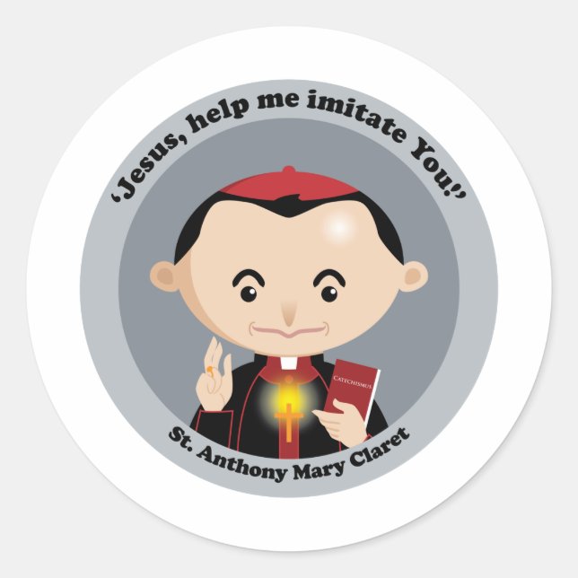 St. Anthony Mary Claret Classic Round Sticker (Front)