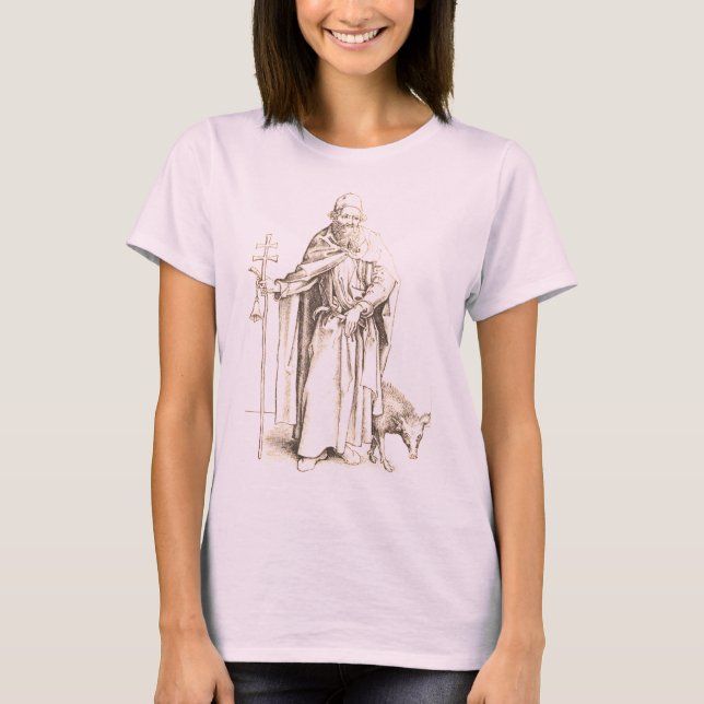 St Anthony of Egypt, Father of All Monks T-Shirt (Front)