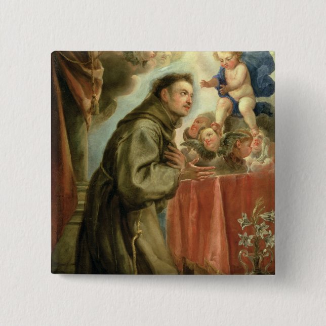 St. Anthony of Padua  adoring the Christ Child Button (Front)