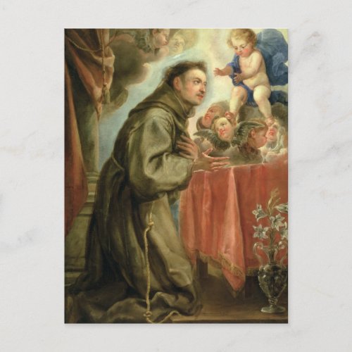St Anthony of Padua  adoring the Christ Child Postcard