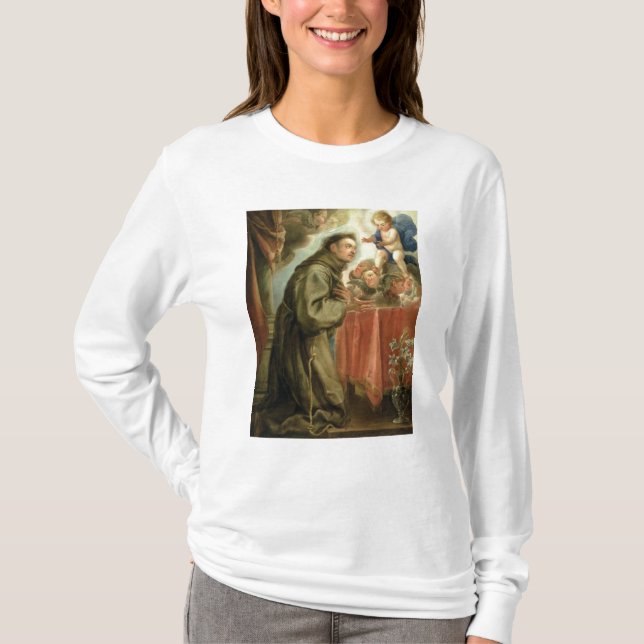 St. Anthony of Padua  adoring the Christ Child T-Shirt (Front)