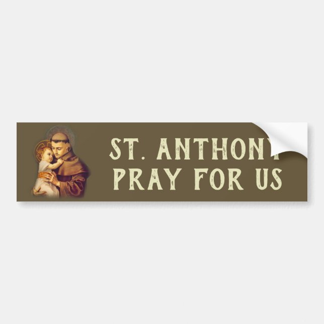 St. Anthony of Padua Baby Jesus Bumper Sticker (Front)