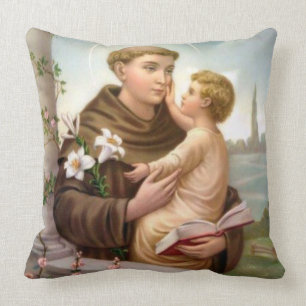 St. Anthony of Padua Baby Jesus Throw Pillow