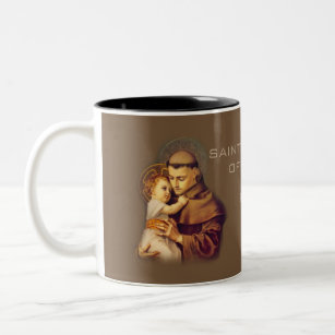 St. Anthony of Padua Baby Jesus Two-Tone Coffee Mug