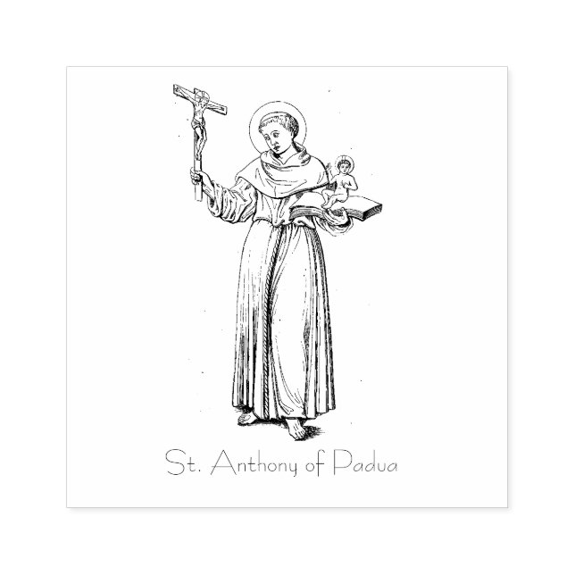 St. Anthony of Padua Catholic Religious Rubber Stamp (Imprint)