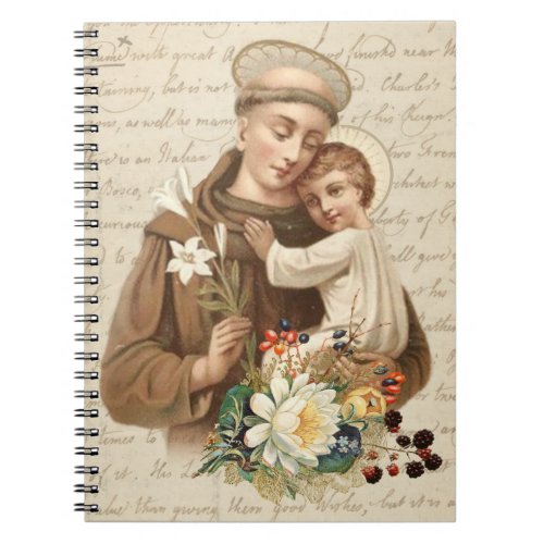 St Anthony of Padua   Child Jesus Religious Notebook