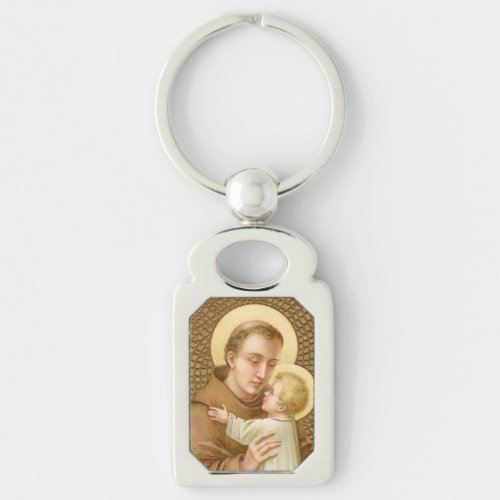 St Anthony of Padua  Christ Child JM 05 Rect Keychain