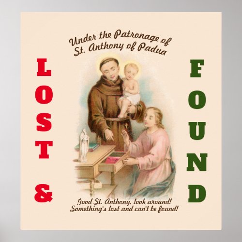 St Anthony of Padua Finder of Lost Things TF 01 Poster