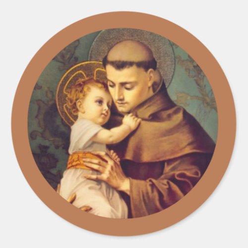 St Anthony of Padua Jesus Catholic Award Classic Round Sticker