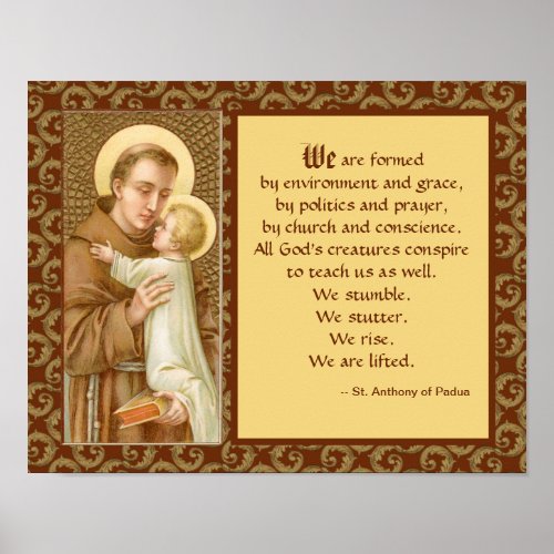 St Anthony of Padua JM 05 with Quote Poster