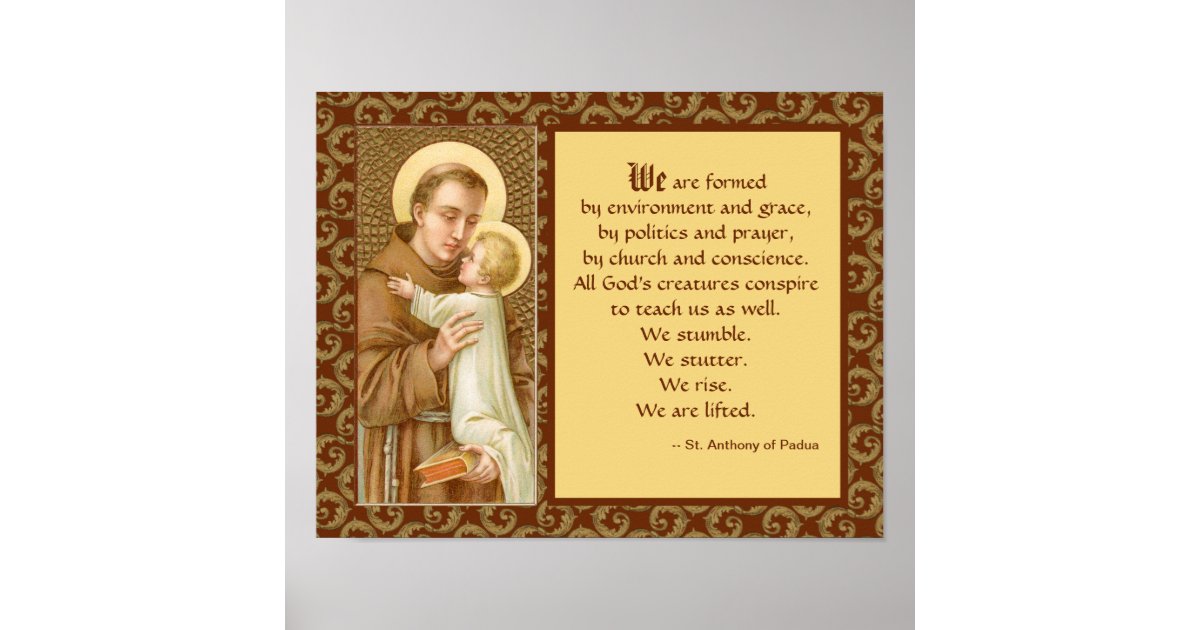 St. Anthony of Padua (JM 05) with Quote Poster | Zazzle