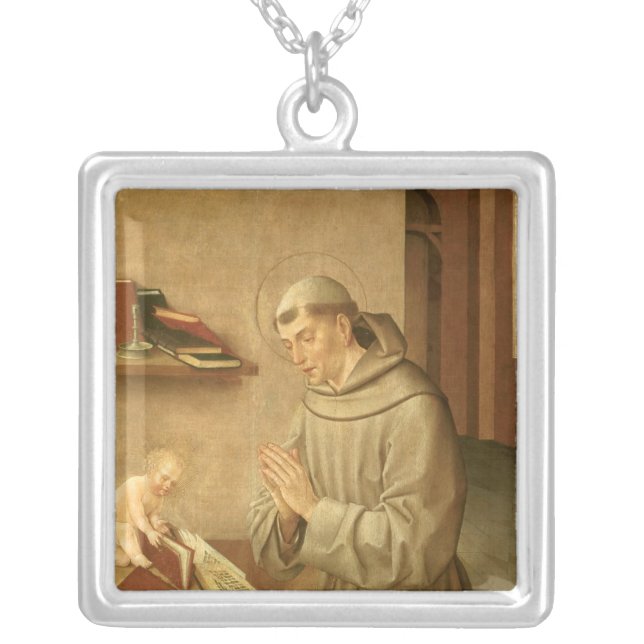 St Anthony of Padua Silver Plated Necklace (Front)