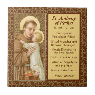 St. Anthony of Padua & the Christ Child (JM 05) Ceramic Tile