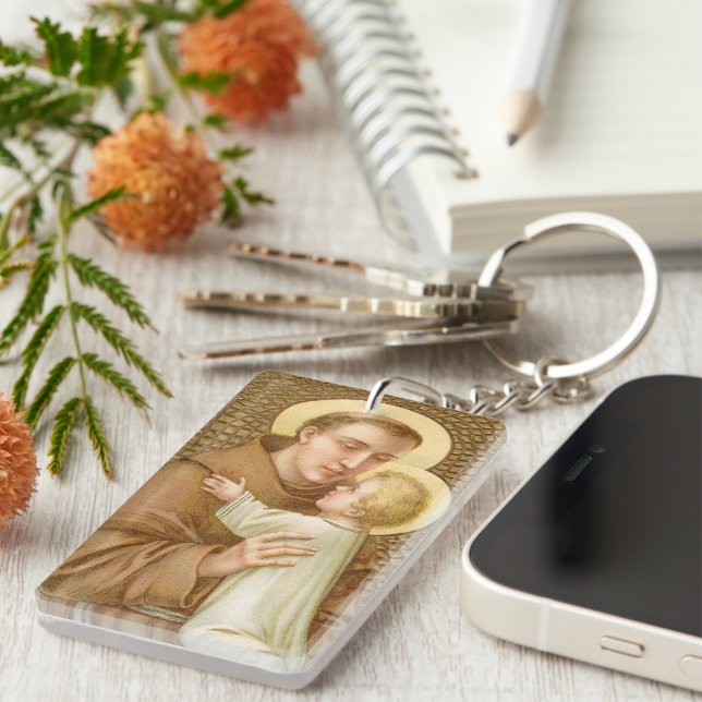 St. Anthony of Padua & the Christ Child (JM 05) Keychain (Front Right)