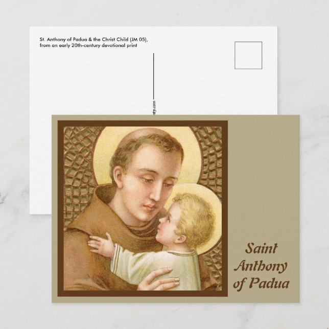 St. Anthony of Padua & the Christ Child (JM 05) Postcard (Front/Back)