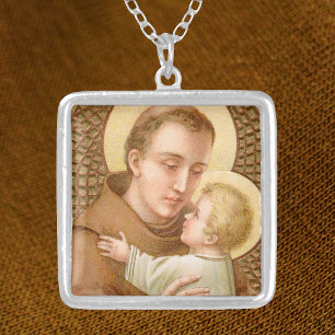 St. Anthony of Padua & the Christ Child (JM 05) Silver Plated Necklace