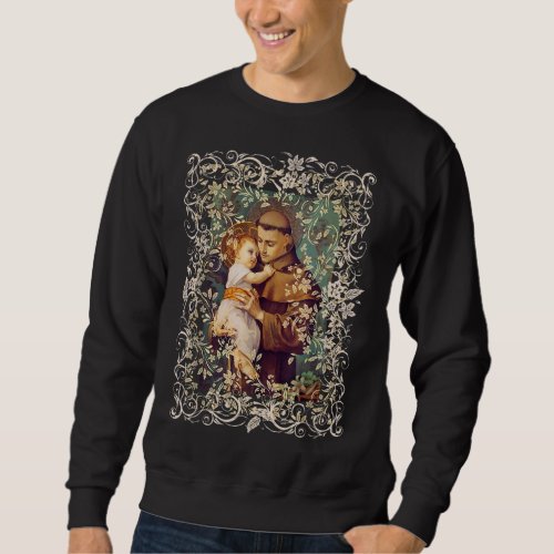 St Anthony of Padua Vintage Catholic Saint Infant  Sweatshirt