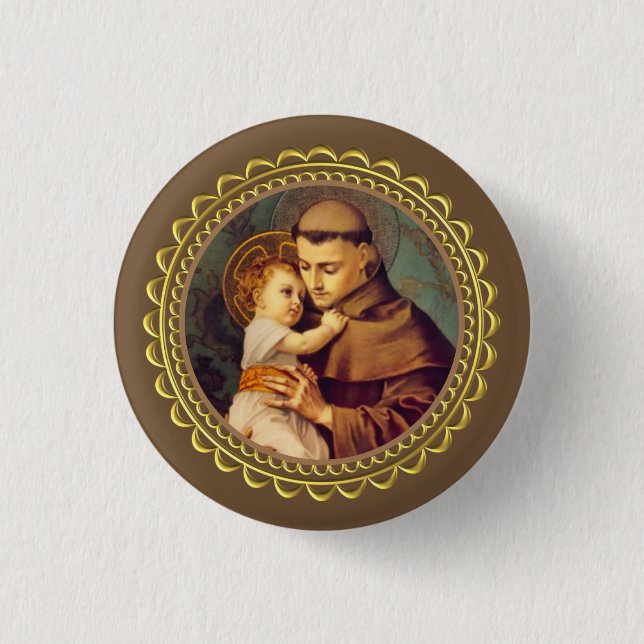 St. Anthony of Padua with Baby Jesus Button (Front)