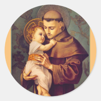 St. Anthony of Padua with Baby Jesus Classic Round Sticker