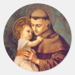 St. Anthony of Padua with Baby Jesus   Classic Round Sticker