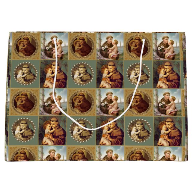 St. Anthony of Padua with Baby Jesus Large Gift Bag (Front)