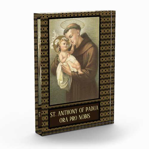 St Anthony of Padua with Baby Jesus Latin Photo Block