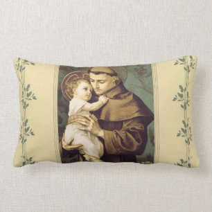 St. Anthony of Padua with Baby Jesus Lumbar Pillow