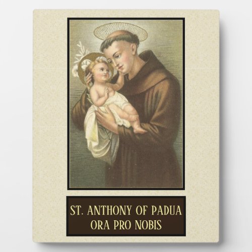 St Anthony of Padua with Baby Jesus Plaque