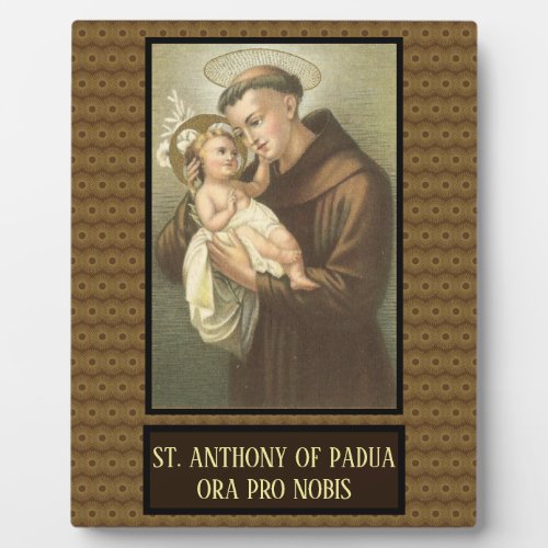 St Anthony of Padua with Baby Jesus Plaque