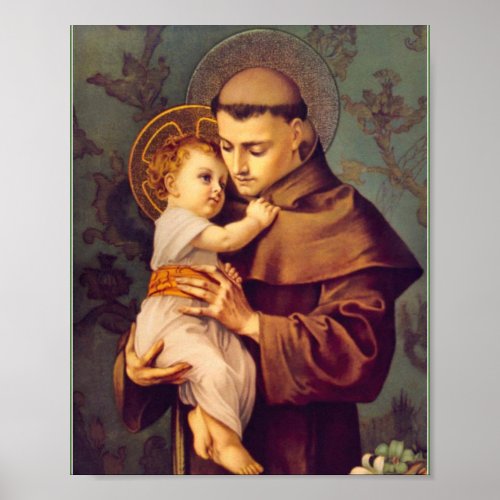 St Anthony of Padua with Baby Jesus Print Poster
