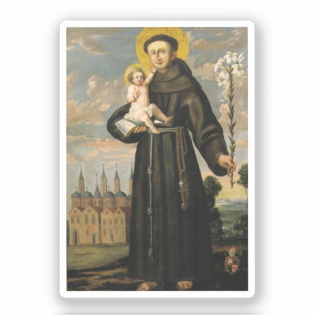 St Anthony of Padua with Child Jesus Sticker (Front)