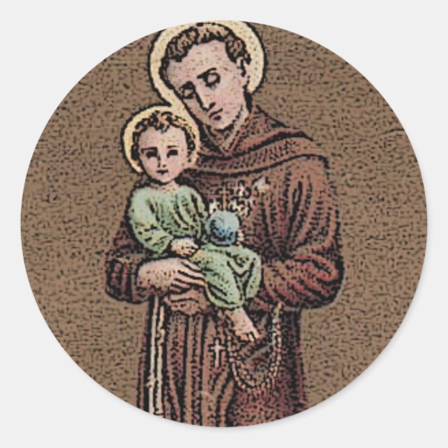 St. Anthony Pray For Us Classic Round Sticker (Front)