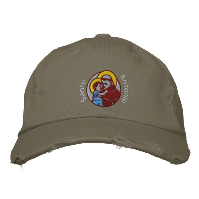St Anthony - Sant'Antonio - Santo Antonio Embroidered Baseball Hat (Front)