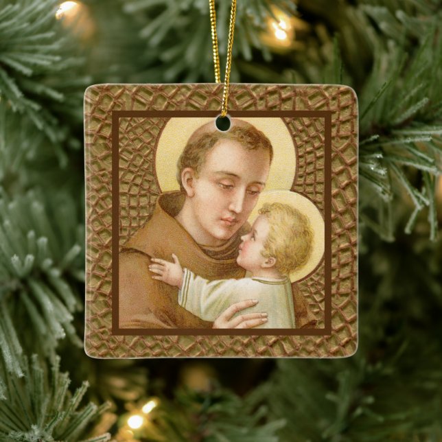 St. Anthony & the Christ Child (JM 05) DIY Back Ceramic Ornament (Tree)