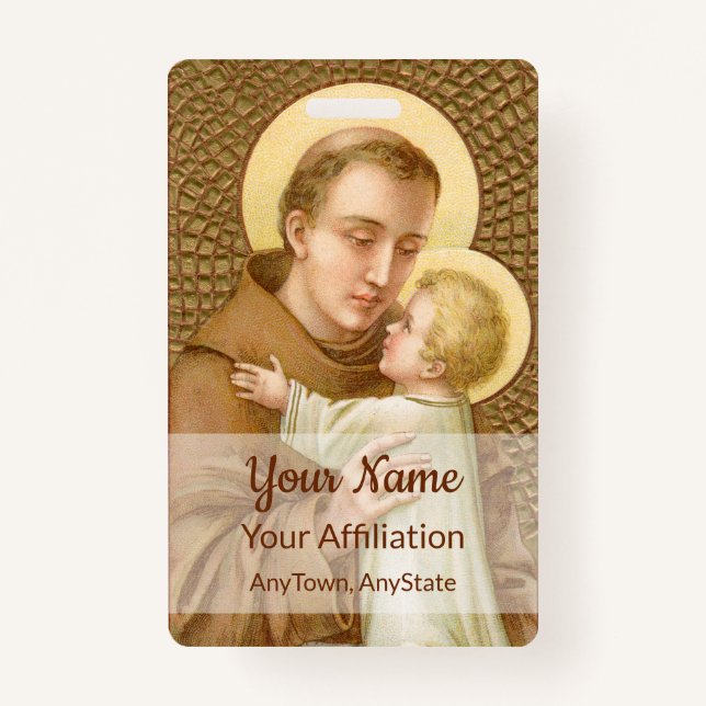 St. Anthony & the Christ Child (JM 05; Style 1) Badge (Front)