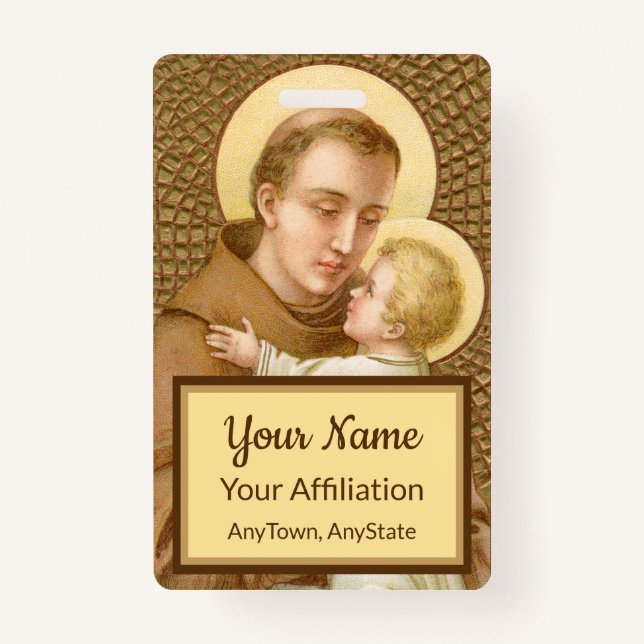 St. Anthony & the Christ Child (JM 05; Style 2) Badge (Front)