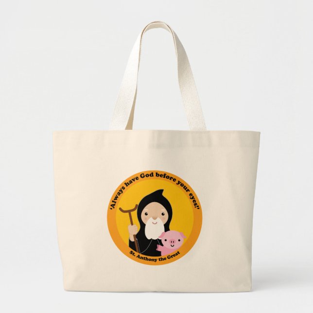 St. Anthony the Great Large Tote Bag (Front)