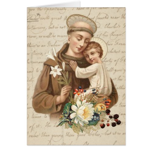 St Anthony with Baby Jesus Prayer Vintage