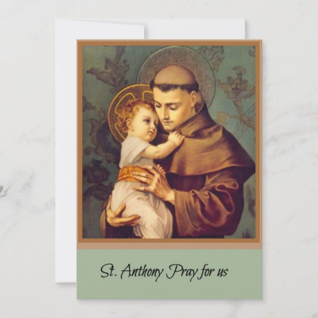 St. Anthony's Brief Catholic Prayer Religious Card (Front)
