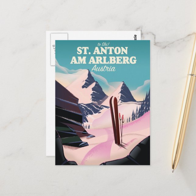 St. Anton am Arlberg ski Austria Postcard (Front/Back In Situ)