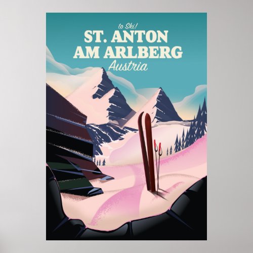 St Anton am Arlberg ski Austria Poster