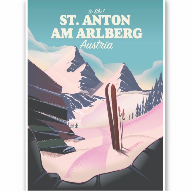 St. Anton am Arlberg ski Austria Sticker (Front)