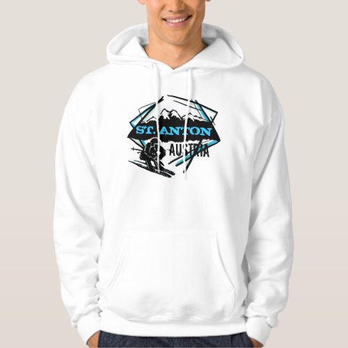 St Anton Austria ski mountain winter hoodie