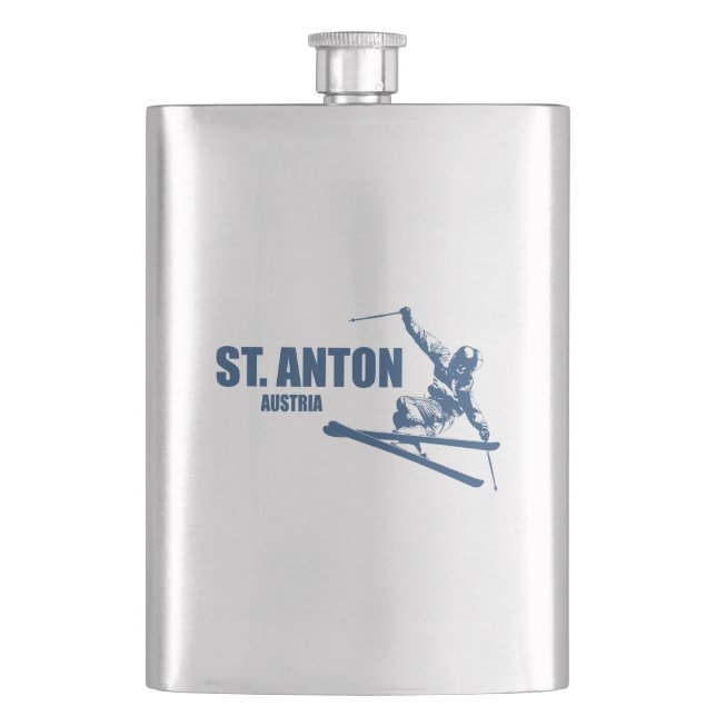 St. Anton Austria Skier Flask (Front)