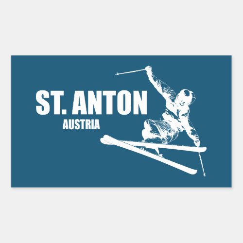 St Anton Austria Skier Rectangular Sticker