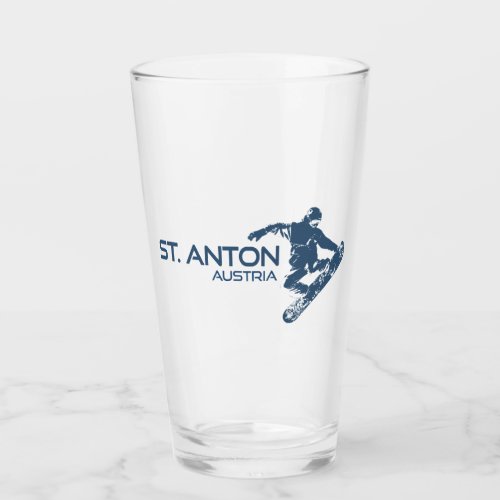 St Anton Austria Snowboarder Glass