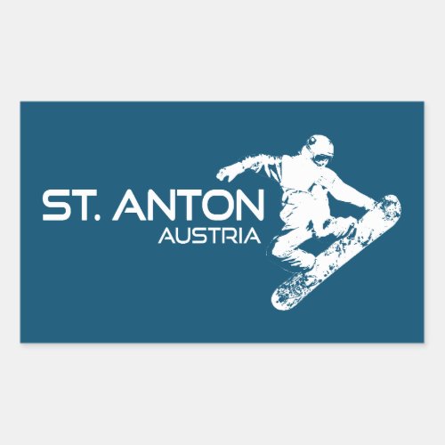 St Anton Austria Snowboarder Rectangular Sticker